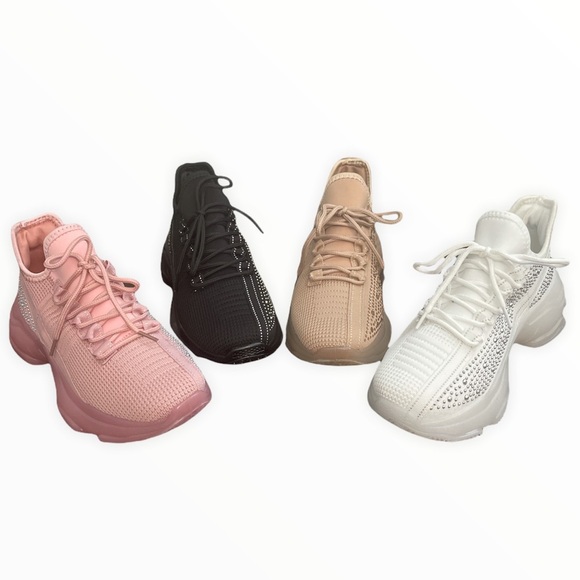 Black Glitzy Rhinestone Embellished FlyKnit - Picture 7 of 10